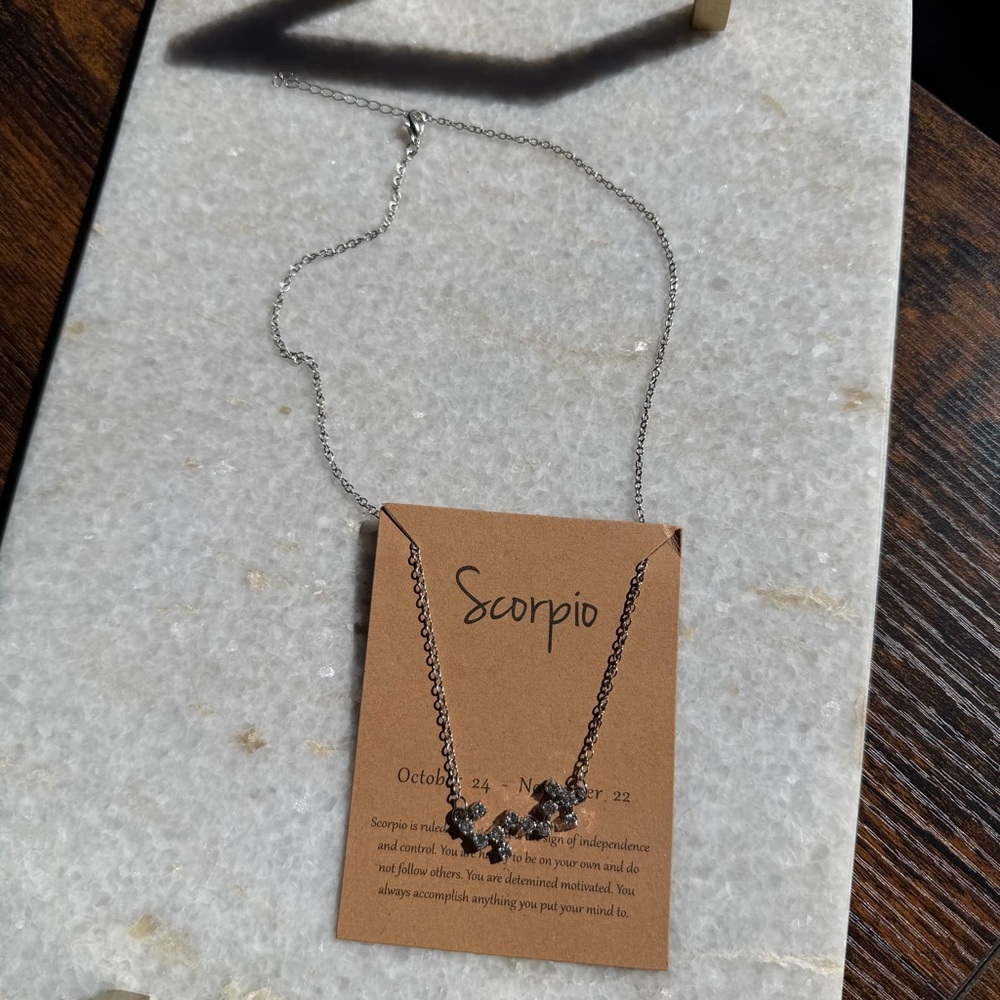 Silver Scorpio Zodiac Constellation Necklace